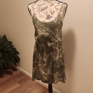 Old Navy Green and Brown Scoop Neck Sundress